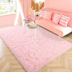 ISEAU Fluffy Rug Carpets Soft Shaggy Area Rugs, Indoor Floor Mats for Kids Room Fuzzy Carpet, Dorm, College, Apartment Mat Bedside Rug for Boys Girls Bedroom Living Room Home Decor, 3ft x 5ft, Pink