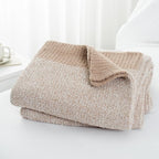 Carriediosa Heather Throw Blanket 60" X 80" Twin, 400GSM Ultra Soft Microfiber Fuzzy Fluffy Reversible Knitted Blankets Cozy Plush Lightweight and Warm Fall Throws for Couch, Bed, Sofa, Taupe