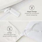Bedsure Duvet Cover Queen Size - Soft Double Brushed Bedding Set for Kids & Adults, Zipper Closure, 3 Pieces, Includes 1 Duvet Cover (90"x90") & 2 Pillow Shams, NO Comforter, Cream White