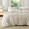 Bedsure Duvet Cover Full Size - Soft Double Brushed Bedding Set for Kids & Adults, Zipper Closure, 3 Pieces, Includes 1 Duvet Cover (80"x90") & 2 Pillow Shams, NO Comforter, Linen