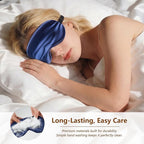 Sleep Mask Silk Eye Mask for Men Sleeping Mask, Adjustable Elastic Strap for Night Shading Sleep Mask, Soft and Comfortable for Both Men and Women (Dark Blue)