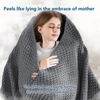 Topcee Knitted Weighted Blanket - 48"x72" 12lbs Cooling Chunky Knit Heavy Blanket for Adults Cable Yarn Knit Decorative No Beads Soft, Cozy and Cooling Weighted Throw Blankets Machine Washable