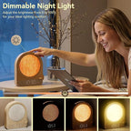Vivilumens Gradual Sunrise Alarm Clock & White Noise Sound Machine for Better Sleep - Wood Grain Design, Wake-Up Light, Night Light, 10 Natural Sounds, Dual Alarms for Heavy Sleepers