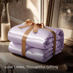 Bedsure Satin Sheets Full Size - 4 Piece Silky Bedsheets with 15 Inches Deep Pocket Fitted Bedsheet,1 Flat Sheet, 2 Satin Pillowcases, Good for Hair & Skin (Full, Lavender)