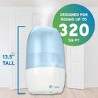 PureGuardian Ultrasonic Cool Mist Humidifier with Aromatherapy Tray, 70-Hour Run Time, 1-Gallon Tank Capacity, 320 Sq. Ft. Coverage for Small Rooms, Quiet Operation, H975AR