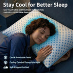 Pillows Standard Size Set of 2 for Sleeping, Cooling Adjustable Memory Foam Pillows, Dual Fill Design Helps Maintain Shape, Breathable Washable Cover