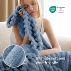 Bedsure GentleSoft Twin Blanket for Couch - Cozy Soft Blankets for Women, Cute Small Throws for Girls, Blue, 60x80 Inches