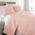 Southshore Fine Living, Inc. Oversized Bedding Quilt, Lightweight Bedding, Twin XL Bedspreads for Adult, Soft Coverlet 2-Piece Set with One Matching Pillow Sham, All Season Twin/XL Quilts, Pastel Pink
