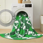 CYMULA St. Patrick's Day Knit Throw Blanket - Super Soft Lightweight Plush Shamrock Clover Blanket for Couch, Bed, Sofa, 60 x 80 Inches, Irish Green