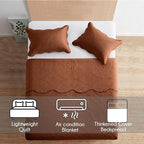 IR Imperial Rooms 10 Pack Twin Quilt Bedding Set (68" x 86") - Bulk Wholesale for Hotels, Guest Bedroom & Airbnbs - Lightweight Microfiber Reversible Floral Embossed Quilts Bedspreads (Rust)