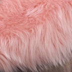 Latepis Round Pink Faux Sheepskin Fur Rug Circle Rugs 4ft Soft Fluffy Rugs for Bedroom Girls Living Room Rug for Dorm Floor Luxury Home Decor