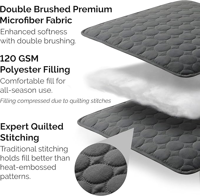 Southshore Fine Living, Inc. Oversized Quilt Bedding Set Queen Size, Soft Coverlet Full Size, Lightweight Bedspread 3-Piece with Two Matching Quilted Pillow Shams, All Season Full/Queen Quilts, Slate