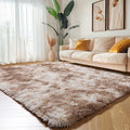 Amdrebio Tie-Dyed Beige Tan Area Rugs for Bedroom Kids Room, 5x7 Cute Fluffy Plush Shaggy Rug for Living Room Decor Aesthetic, Soft Furry Fuzzy Neutral Carpet for Baby Nursery Playroom Preppy Dorm