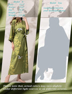 Aensso Long Soft Lightweight Silky Kimonos Robes for Women, Luxury Japanese Floral Womens Kimono Robe