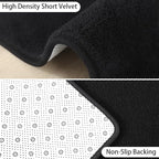 Keeko 2x6 Runner Rug, Black Bedroom Bedside Runner Rug Small Carpet Living Room Area Throw Rugs for Hallway Soft Indoor Memory Foam Rugs for Teen Kids Classroom Nursery Dorm Laundry Room Decor
