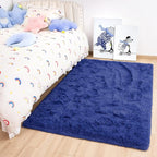 Noahas Fluffy Bedroom Rug,3x5 Feet Plush Fuzzy Navy Blue Area Rugs for Living Room, Non Slip Thick Soft Shaggy Nursery Furry Floor Dorm Kids Carpet