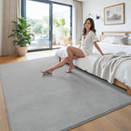 Keeko Area Rugs for Living Room Bedroom 5x8 Grey, Soft Modern Large Rugs Indoor Non Slip Fluffy Rug Minimalist Low Pile Washable Carpet Rug for Kids Boys Girls Dorm Classroom Nursery Home Decor