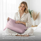 Pure Bedding Satin Pillowcase 2 Pack - Queen Size (20"x30", Champagne Pink) - Silky Pillow Cases for Hair and Skin - Satin Pillow Covers with Envelope Closure - Extra Soft Premium Microfiber