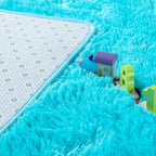 Noahas Fluffy Teal Blue 4x6 Area Rugs for Bedroom Living Room,Thick Shag Throw Floor Carpet,Soft Shaggy Bedside Non-Slip Plush Dorm Nursery Kids Rug