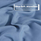 HIG 3pc Dusty Blue King Size Comforter Set - All Season Reversible Down Alternative Comforter with Sham - Quilted Duvet Insert with Corner Tabs - Box Stitched Blanket - Breathable, Soft, Fluffy