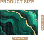 Green Marble Area Rug 2x3 ft Entry Rug Washable Boho Rugs Non Slip Low Pile Floral Door Mat Small Carpet for Bedroom, Bedside, Kids Room, Office, Dining Room