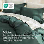 Bedsure Duvet Cover King Size - Soft Double Brushed Bedding Set for Kids & Adults, Zipper Closure, 3 Pieces, Includes 1 Duvet Cover (104"x90") & 2 Pillow Shams, NO Comforter, Forest Green