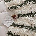 Luxury Chunky Knit Blanket Throw, Handmade Thick Chenille Yarn Throw 50x60, Cable Knit Crochet Blanket, Decorative Cozy and Soft Crochet Throw Blanket for Couch Home Decor