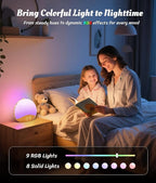 ecozy Wood Grain Sunrise Alarm Clock, White Noise Sound Machine, Music-Sync Lights, Upgraded Backlit Buttons for Bedrooms, 26 Soothing Sounds, 17 Night Lights, Wake Up Light for Heavy Sleepers