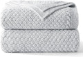 Whale Flotilla Chunky Knit Throw Blanket for Couch and Bed, Light Grey Decorative Cozy Fleece Blanket, Reversible Soft Fuzzy Woven Throws, 60x80 Inch