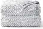 Whale Flotilla Chunky Knit Throw Blanket for Couch and Bed, Light Grey Decorative Cozy Fleece Blanket, Reversible Soft Fuzzy Woven Throws, 60x80 Inch
