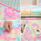 Litanika 6x9 Shag Area Rug for Living Room Bedroom, Tie-Dyed Rainbow High Pile Soft Plush Shaggy Furry Cute Bedside Playroom Dorm Carpet, Non-Slip, Non-Shedding Modern Indoor Floor Rug