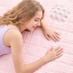 yescool Twin Size Pink Weighted Blanket for Adults 12 Pounds Cooling Weighted Heavy Blanket, Minky Throw Blankets Warm Weighted Comforter, Big Washable Thick Blankets Gift for 100-150lbs, 48 * 72in