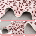 Leopard Rug, Cheetah Print Area Rug 5.2x6.5 Feet Faux Animal Print Skin Carpet for Living Room Bedroom Home Decor (Pink)