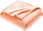 DREAMNINE Extra Large Fleece Blanket, Soft Comfy Fluffy Bed Blanket Full Size 80" x 90", Luxury Decorative Fuzzy Blanket for Bedroom, Big Cozy Shaggy Warm Flannel Blankets for Winter Autumn Pet, Peach