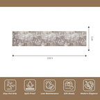 3x15 Ft Long Hallway Runner Rug – Non-Slip Washable Wide Kitchen Runner | Modern Abstract Floor Carpet for Indoor Entryway, Bedroom, Living Room (Brown Beige,3x15)