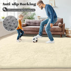 8x10 Area Rugs Cream White: Fluffy Shag Soft Washable Rug Large Fuzzy Plush Indoor Carpet for Living Room Bedroom Nursery Playroom (Cream White, 8'x10')