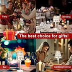 2pcs Crystal Table Lamp Touch Control Crystal Rose Lamp, [2000mAh]Rechargeable LED Diamond Table Lamps with 3 Color Changing Light, [Non-Yellowing]Acrylic Cordless Table Lamp Small Lamp for Bedroom