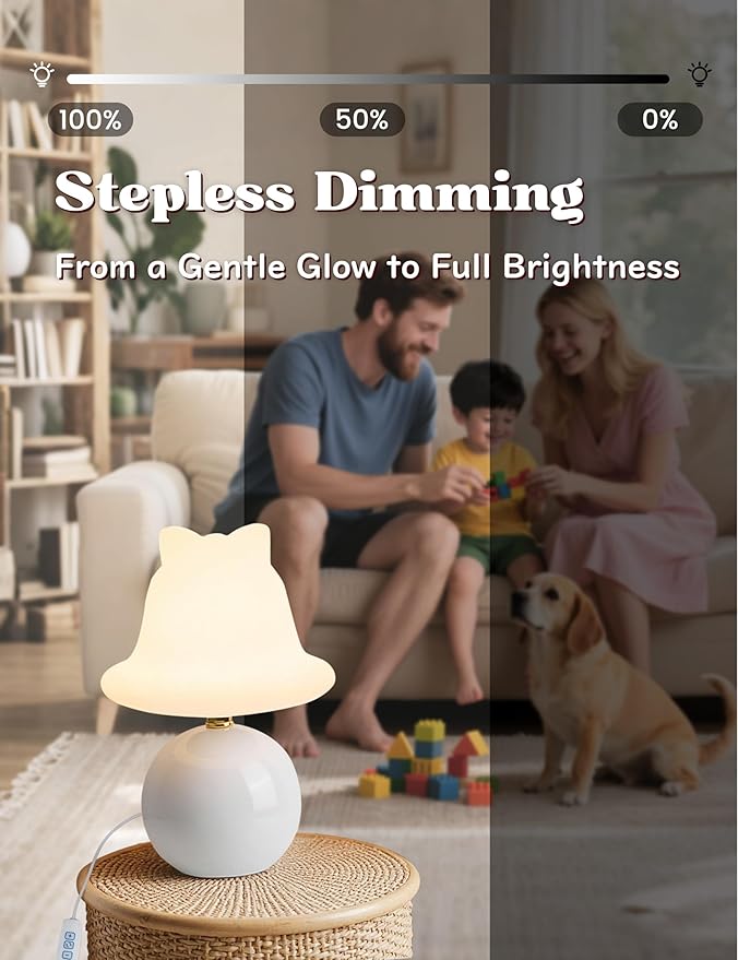 Joyzy Mushroom Table Lamp for Bedroom, Desk Bedside Small Lamp for Living Room Night Stands, Mushroom Lighting Decor Cute Modern Light, Unique Aesthetic Home Decor