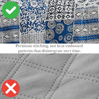 Southshore Fine Living, Inc. Global Patchwork California King Quilt Sets Oversized, 3-Piece African Inspired Print Quilt with Shams, Quilted Coverlet, Soft Microfiber, California King Bed Spread, Blue