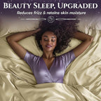 SLEEP SANCTUARY Satin Sheets Twin Size – 3 Piece Luxury Silky Bed Set, Softer Than Silk, 15" Deep Pocket, Cooling & Wrinkle-Free, Moisture-Wicking & Breathable for Hair & Skin (Champagne)