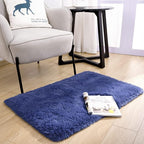 Noahas Door Mat Indoor Entrance,2x3 Shaggy Navy Blue Black Area Rugs for Entryway,Non-Slip Fluffy Entry Bedroom Rug,Soft Plush Bedside Throw Kids Carpet