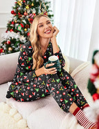 Ekouaer Women Satin Silk Pajamas Classic Long Sleeve Button Down Pjs Set Soft Loungewear