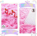 Noahas 4x6 Fluffy Kids Rugs for Room,Soft Pink Tie-Dyed Rainbow Rug for Girls Bedroom,Soft Colorful Playroom Shag Nursery Carpets Room Decor