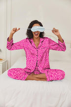 Ekouaer Women's Classic Button Down Long Satin Silk Pajama Set