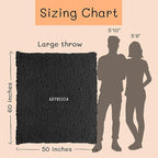 Adyrescia Chunky Knit Blanket Throw | 100% Hand Knit with Jumbo Chenille Yarn (50"x60", Raven Black)