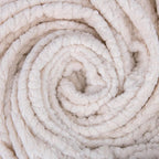 Waffle Knit Textured Throw Blanket Soft for Couch, Sofa, Twin Bed, Kids, Adults, 50” x 60” Chenille Knit Blanket, Boho Throw Blanket for Home Decor 250 GSM (Creamy White)