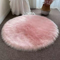 Lifup Soft Round Shaggy Rug, Faux Fur Area Rug, Fluffy Plush Carpets Circle Rugs for Living Room Fuzzy Rugs for Bedroom Under Dining Table Home Office Decor Pink 2.6x2.6 Feet