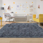 5x8 Grey Fluffy Rugs for Living Room Bedroom Soft Shaggy Fur Rug Modern Indoor Furry Floor Carpet Washable Plush Fuzzy Kids Rug for Nursery Playroom Dorm Decor