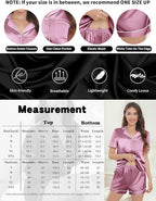 Silk Pajamas for Women Satin Womens PJ Set 2 Piece Short Lounge Set Summer Sleepwear Notch Collar Button-Down Pjs