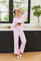 Ekouaer Silk Pajamas for Women Long Sleeve Satin Pajama Set Silky Pj Sets 2 Piece Button Down Loungewear Sleepwear
